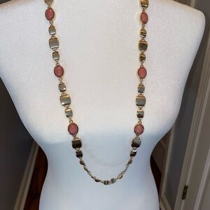 White House Black Market Elegant Gold and Rose Necklace
